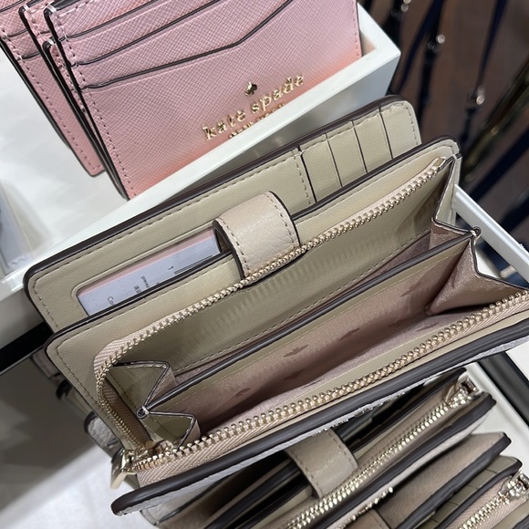 Kate Spade Leila Medium Compact Bifold Wallet 
Light Sand Multi - Picture 9 of 16